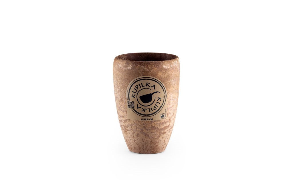 Kupilka 30 Coffee Go Cup in braun marmorierter Farbe, Becher ohne Henkel mit Kupilka Etikett