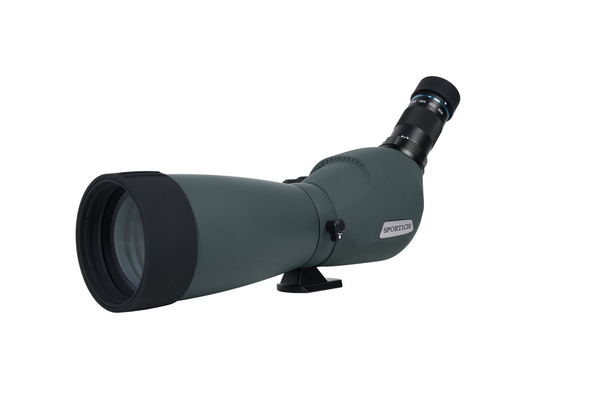 Sirui Sportich S6080A-GN Spektiv in Grün schräg von vorne mit der großen Objektivlinse