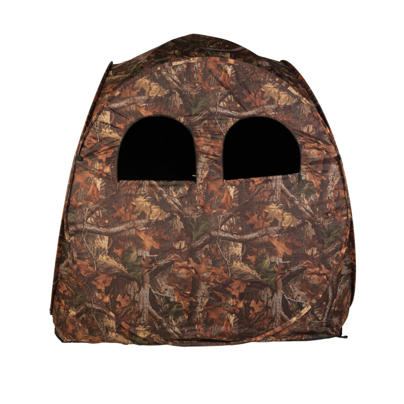 Stealth Gear Two Man Square Hide mit zwei offenen Sichtfenstern nebeneinander, Vorderansicht