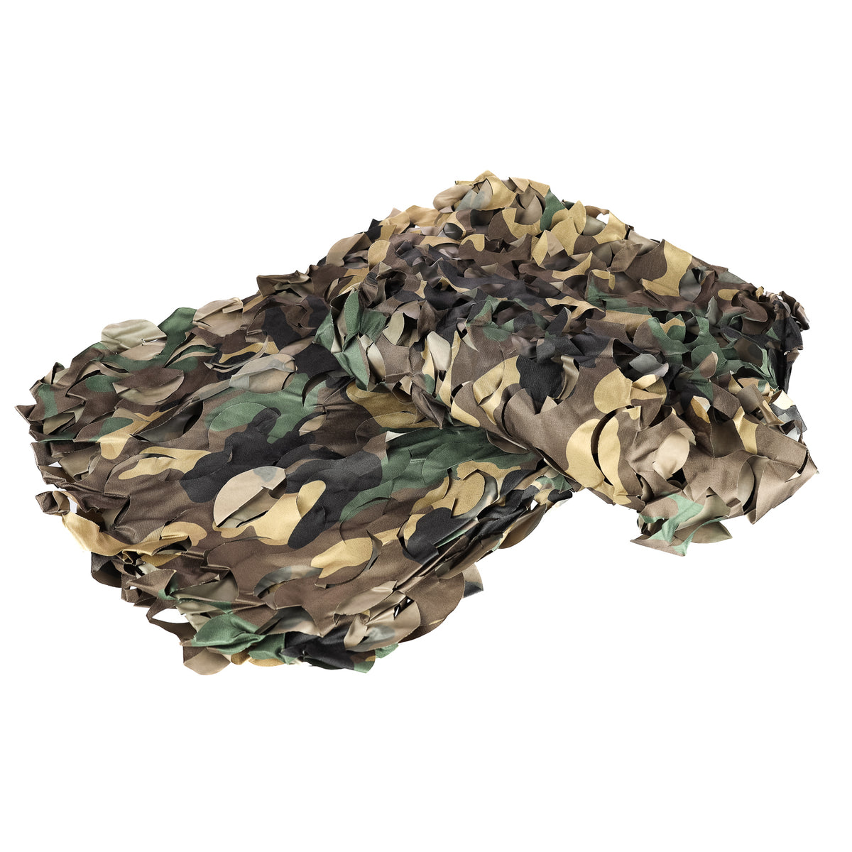 Buteo 3D Leafs Tarnnetz Woodland zusammengefaltet, mit Blättern in Grün, Braun, Schwarz und Beige