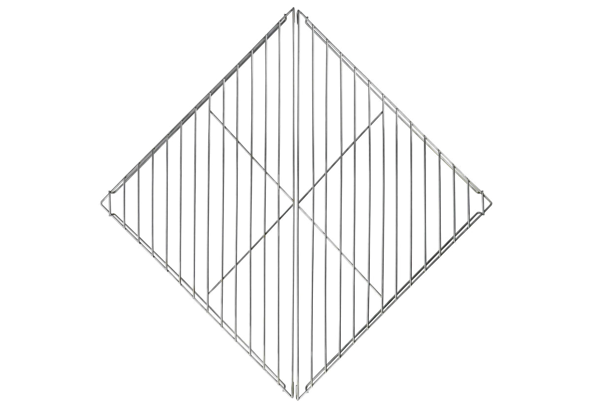 Winnerwell Bratrost, vier Dreiecke zusammen als quadratischer Rost von oben