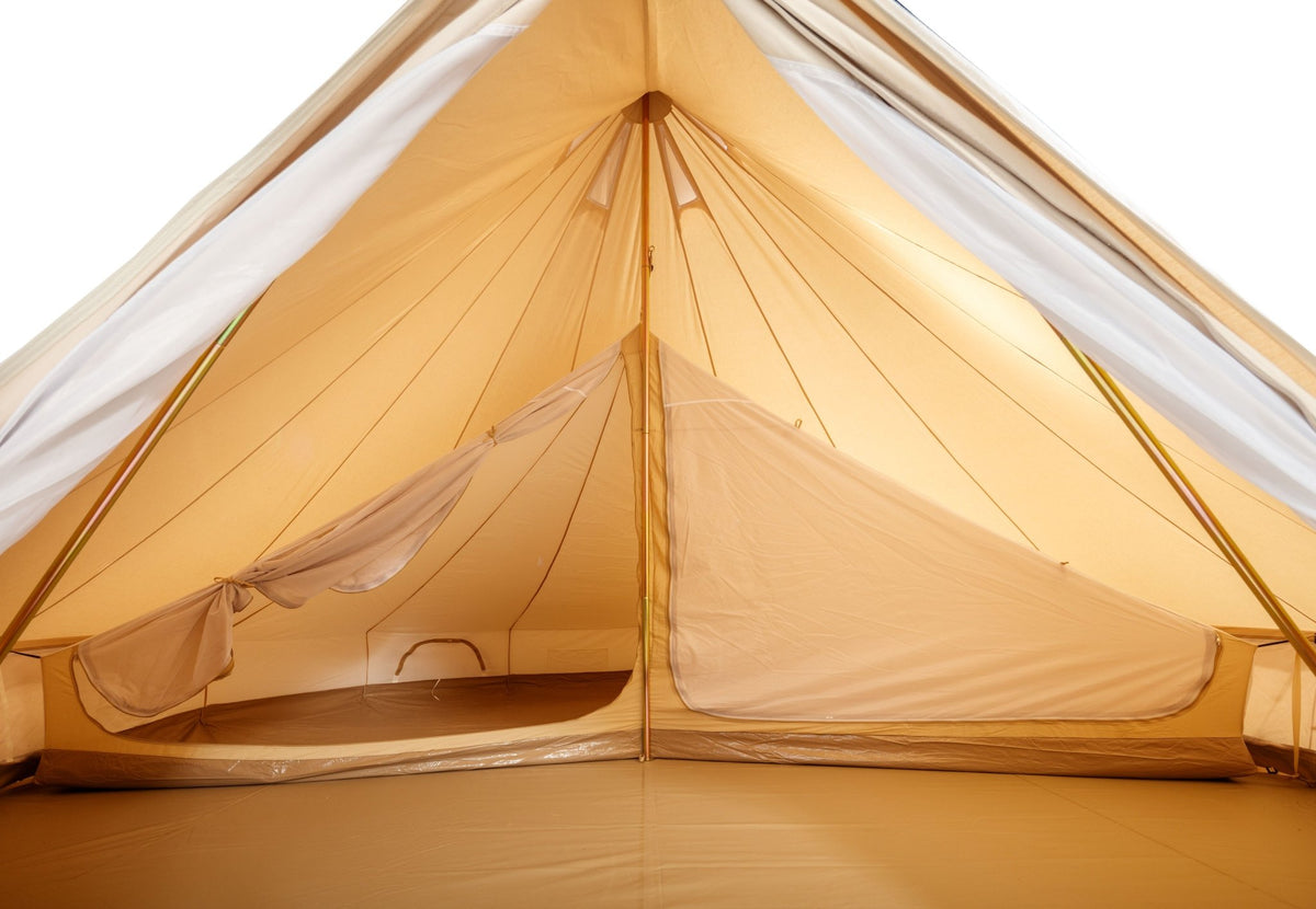 CanvasCamp Sibley Innenzelt mit geöffneter Tür der linken Kabine