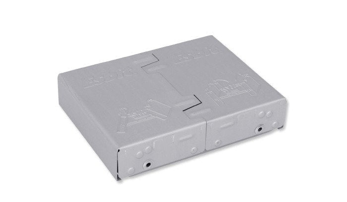 Esbit Survival Stove zusammengeklappt als flache Metalldose