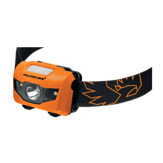 Falcon Eye Orion FHL0012 in Orange mit schwarzem Kopfband mit orangem Aufdruck