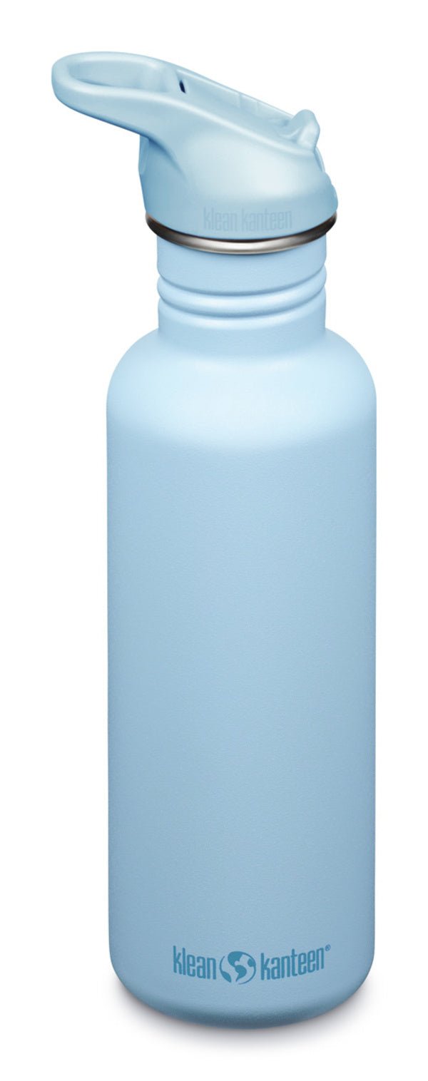Klean Kanteen Classic Trinkflasche in Hellblau mit hellblauem Sportdeckel