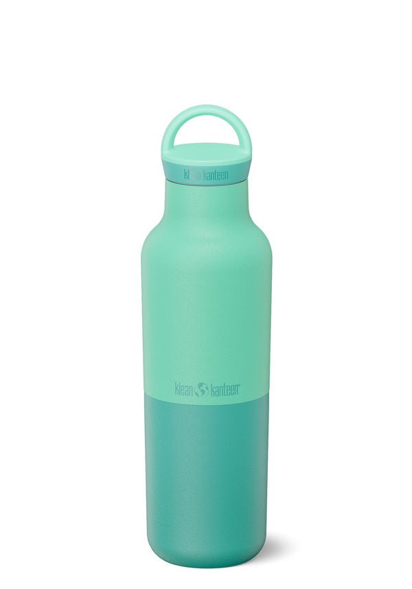 Klean Kanteen Rise Classic 592 ml Wasserflasche in Mintgrün mit runder Trageschlaufe am Deckel