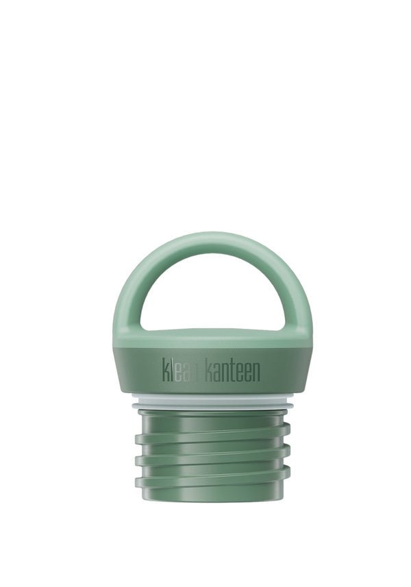 Klean Kanteen Arch Loop Cap einzeln in Salbeigrün mit dem Logo am Rand