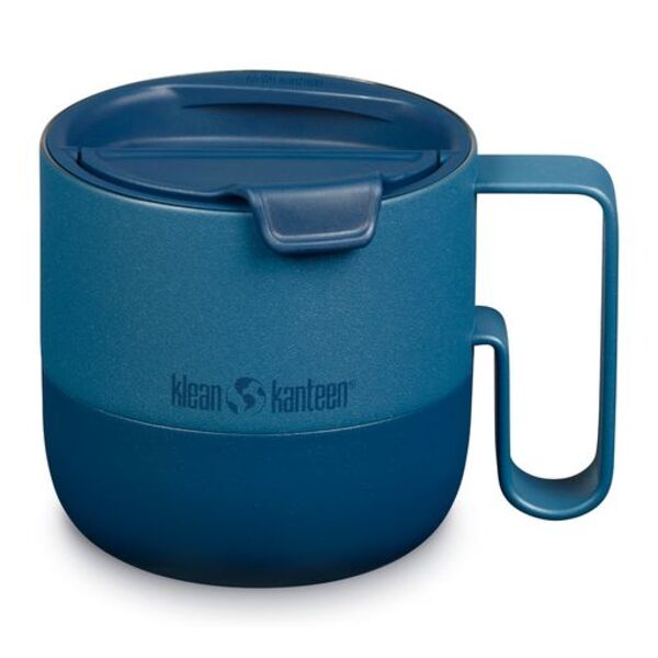 Klean Kanteen Rise Mug Becher in Blau mit Flip Lid und Henkel