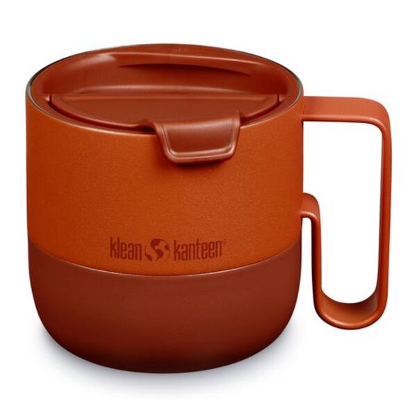 Klean Kanteen Rise Mug Becher in Rostorange mit Flip Lid und Henkel