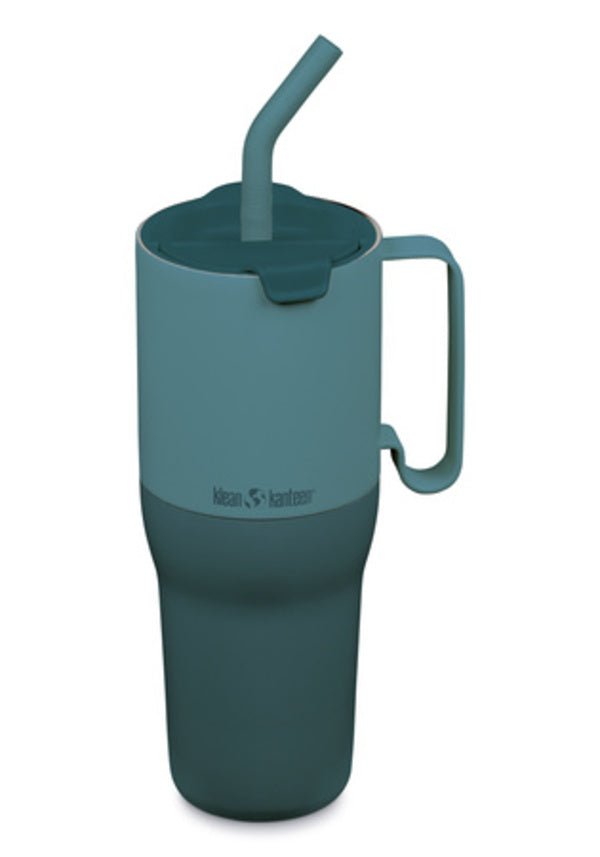 Klean Kanteen Rise Tumbler 1065 ml Becher in Petrol mit Strohhalm und Henkel