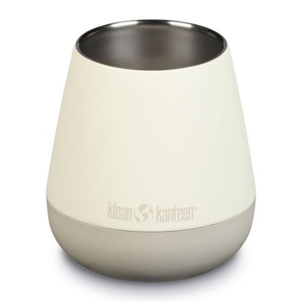 Klean Kanteen Rise Wine Tumbler in Creme mit hellgrauem Fuß