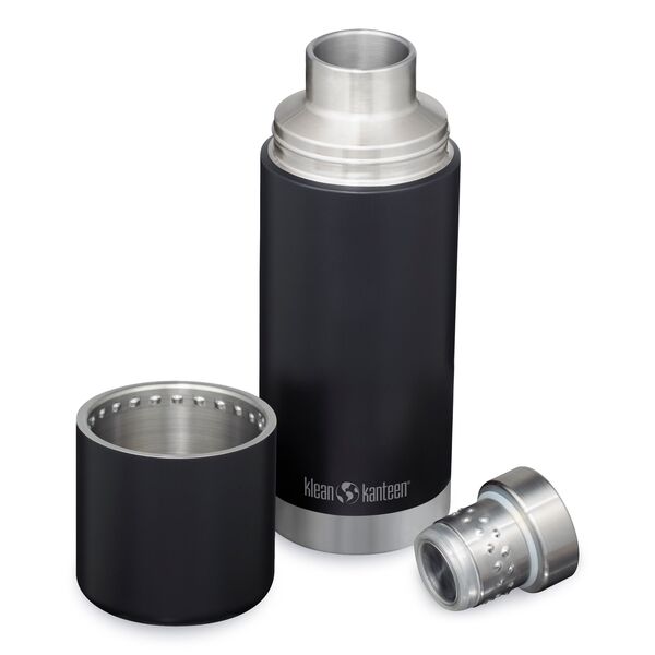 Klean Kanteen TKPro 750 ml Thermosflasche in Schwarz mit separatem Becher und Schraubdeckel
