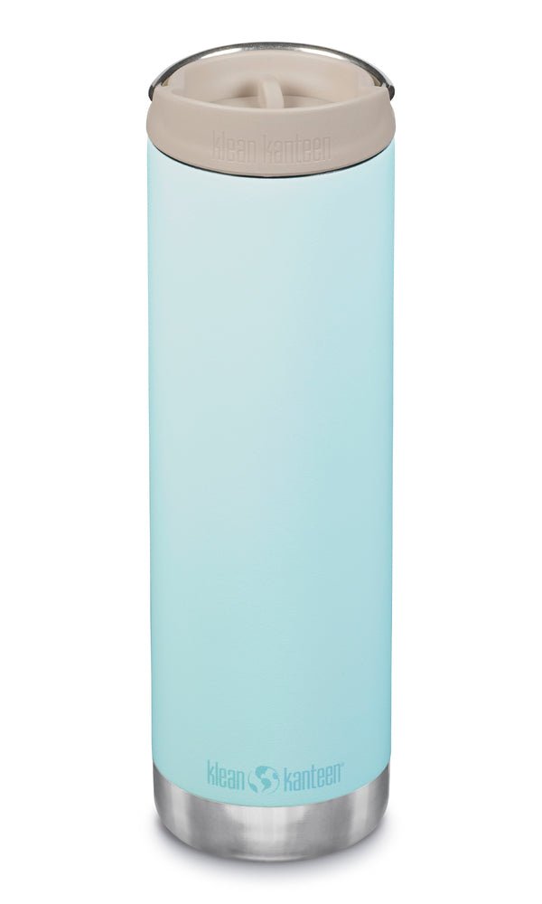 Klean Kanteen TKWide 592 ml in Hellblau mit beigefarbener Café Cap