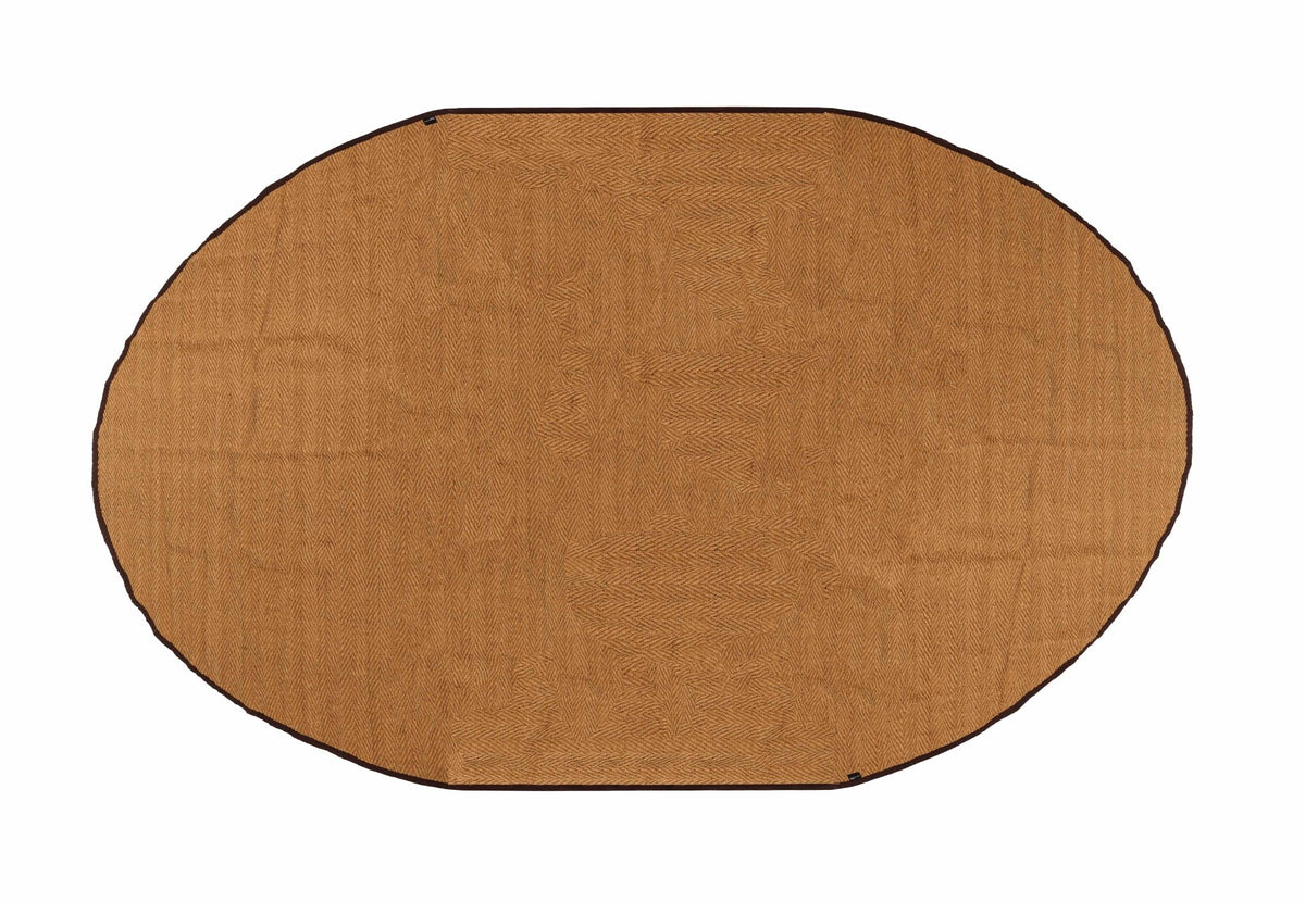 CanvasCamp runde Kokosmatte von oben, oval geformt mit dunklem Saum