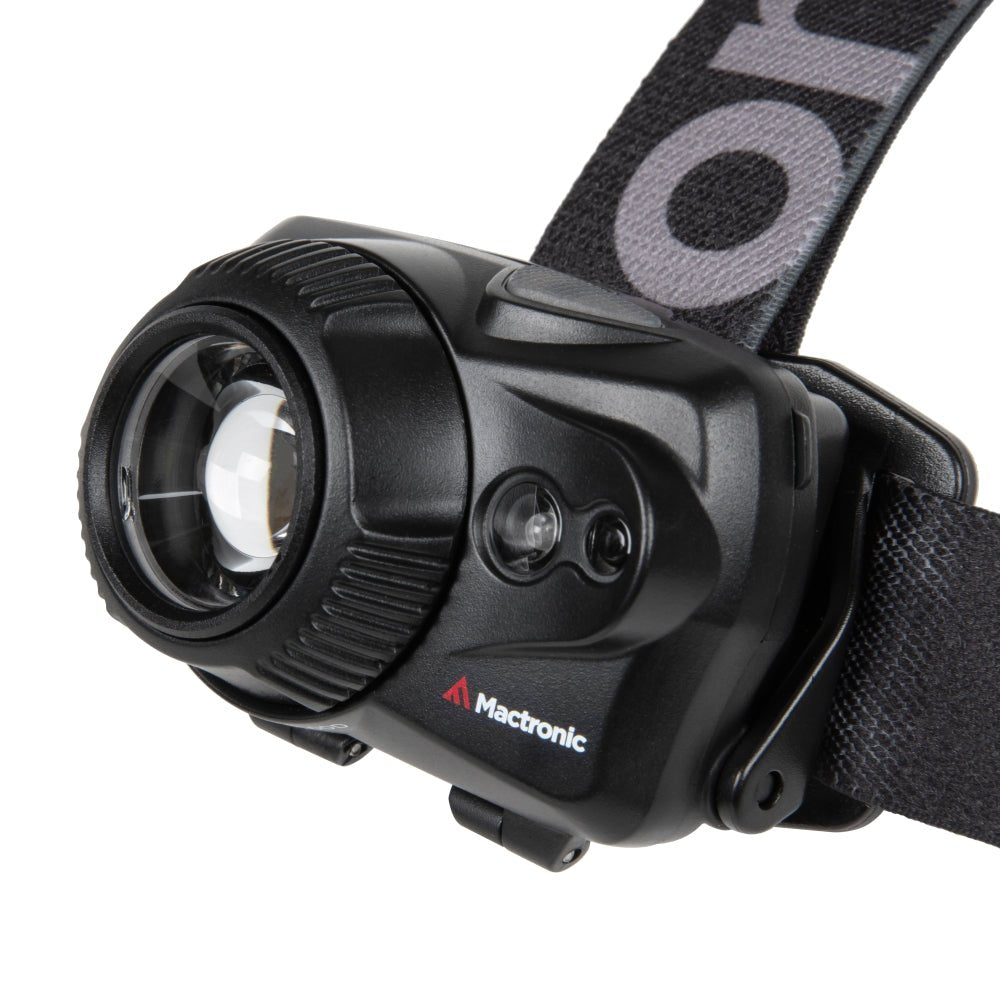 Mactronic Maverick Lampenkopf schräg von vorne mit dem gerippten Ring um die Linse