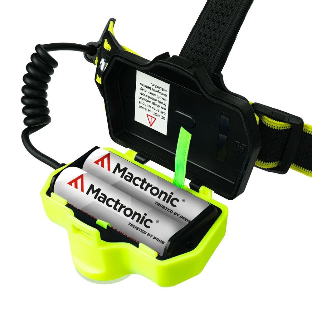 Mactronic Ultimo X1000 geöffnetes Batteriefach mit zwei Mactronic Akkus