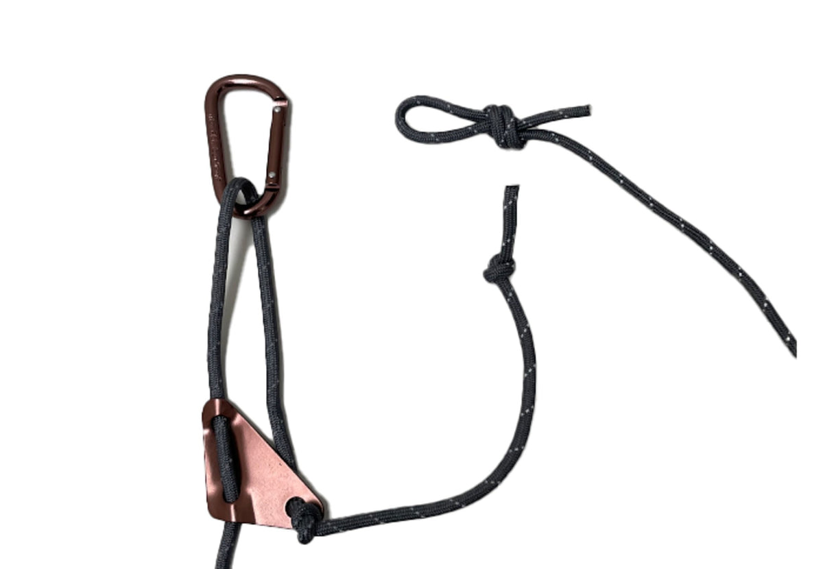 CanvasCamp Pro Abspannleinen Set, eine Leine mit montiertem Karabinerhaken und Spanner