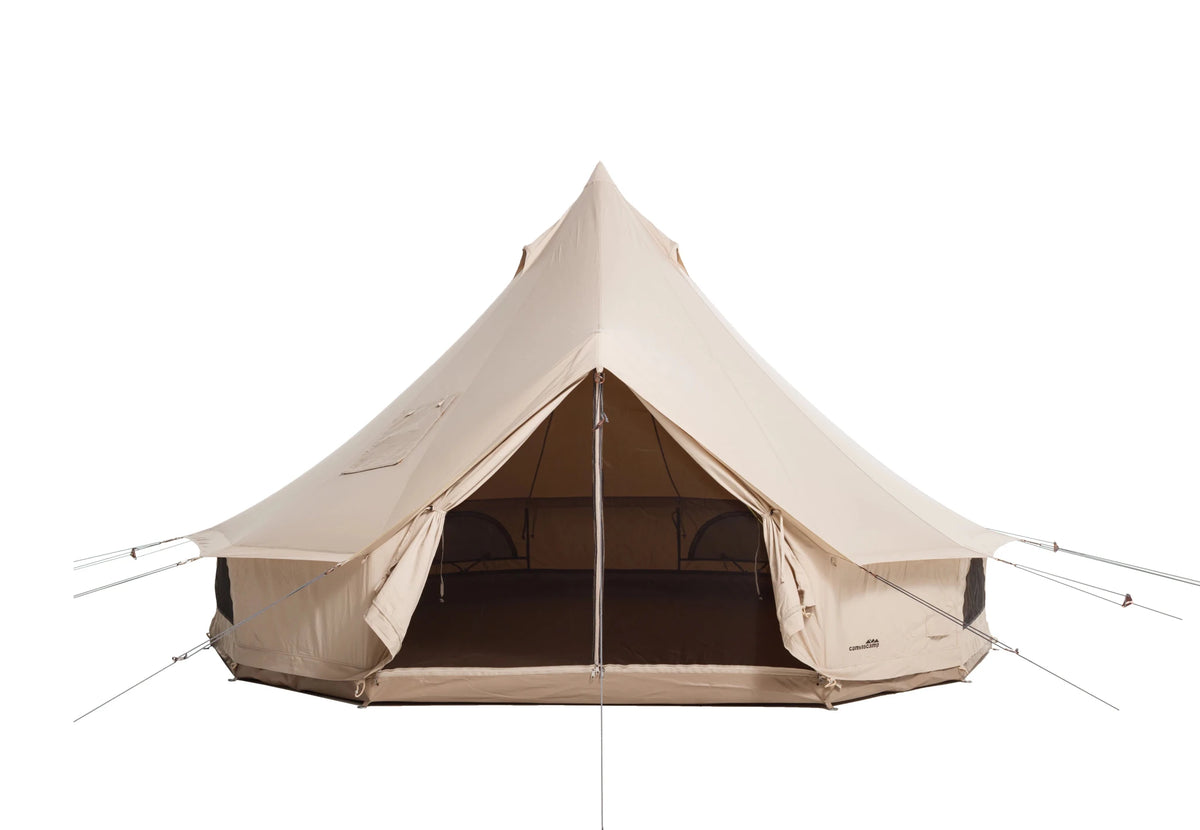 CanvasCamp Sibley Apex 400 mit offener Tür und Blick in den Innenraum