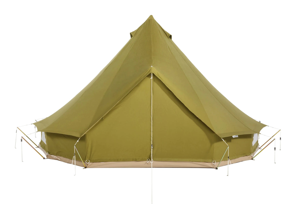 CanvasCamp Sibley ProTech 600 DD in Olivgrün, gerade von vorne mit geschlossener Tür