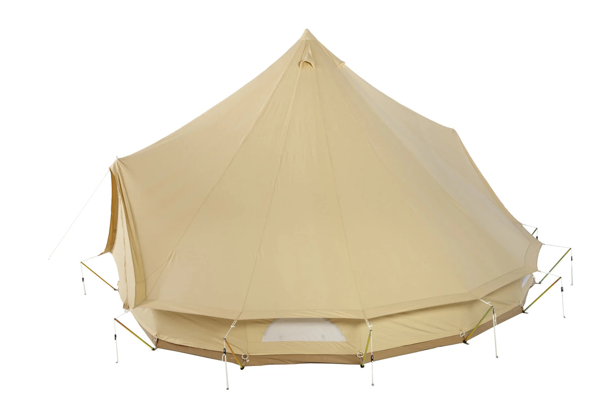 CanvasCamp Sibley ProTech 700 DD von der Seite mit einem Netzfenster unten in der Wand