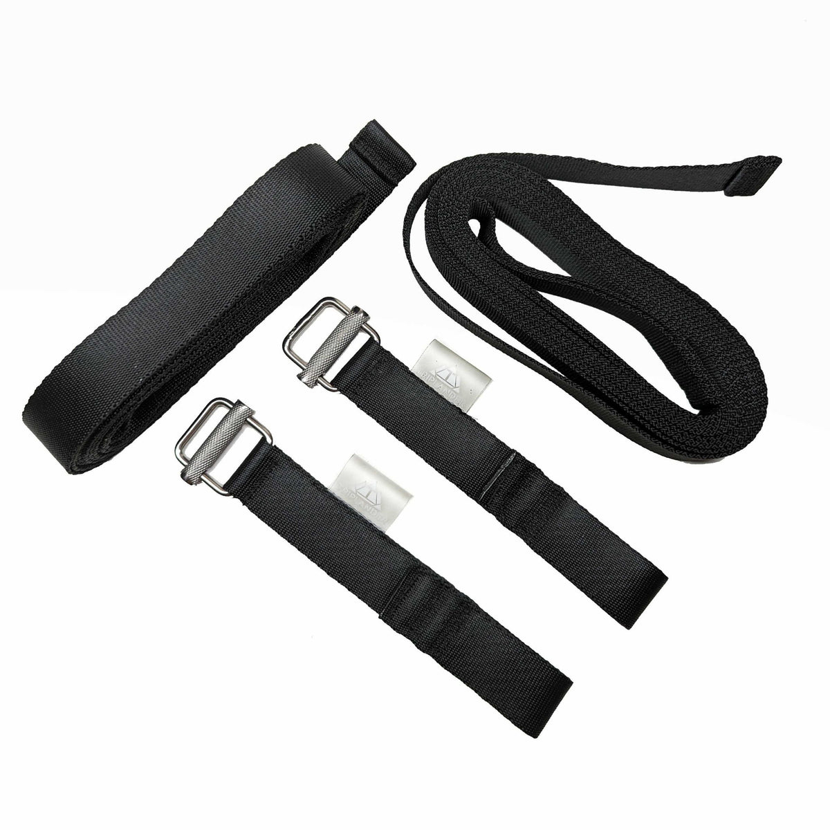 Triplander QUICK DRAG schwarze Hängemattengurte mit zwei Metallschnallen, ausgelegt