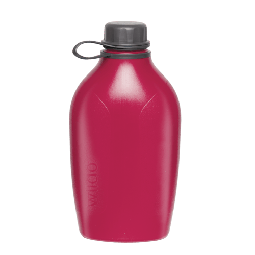 Wildo Explorer Bottle in Rosarot mit grauem Schraubverschluss, von vorne