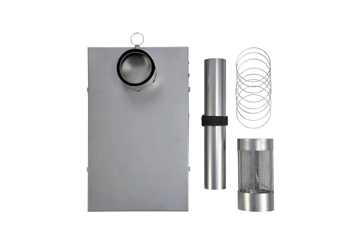 Winnerwell Fastfold Titan Einzelteile nebeneinander, Platte mit Rohranschluss, Rohre und Ringe