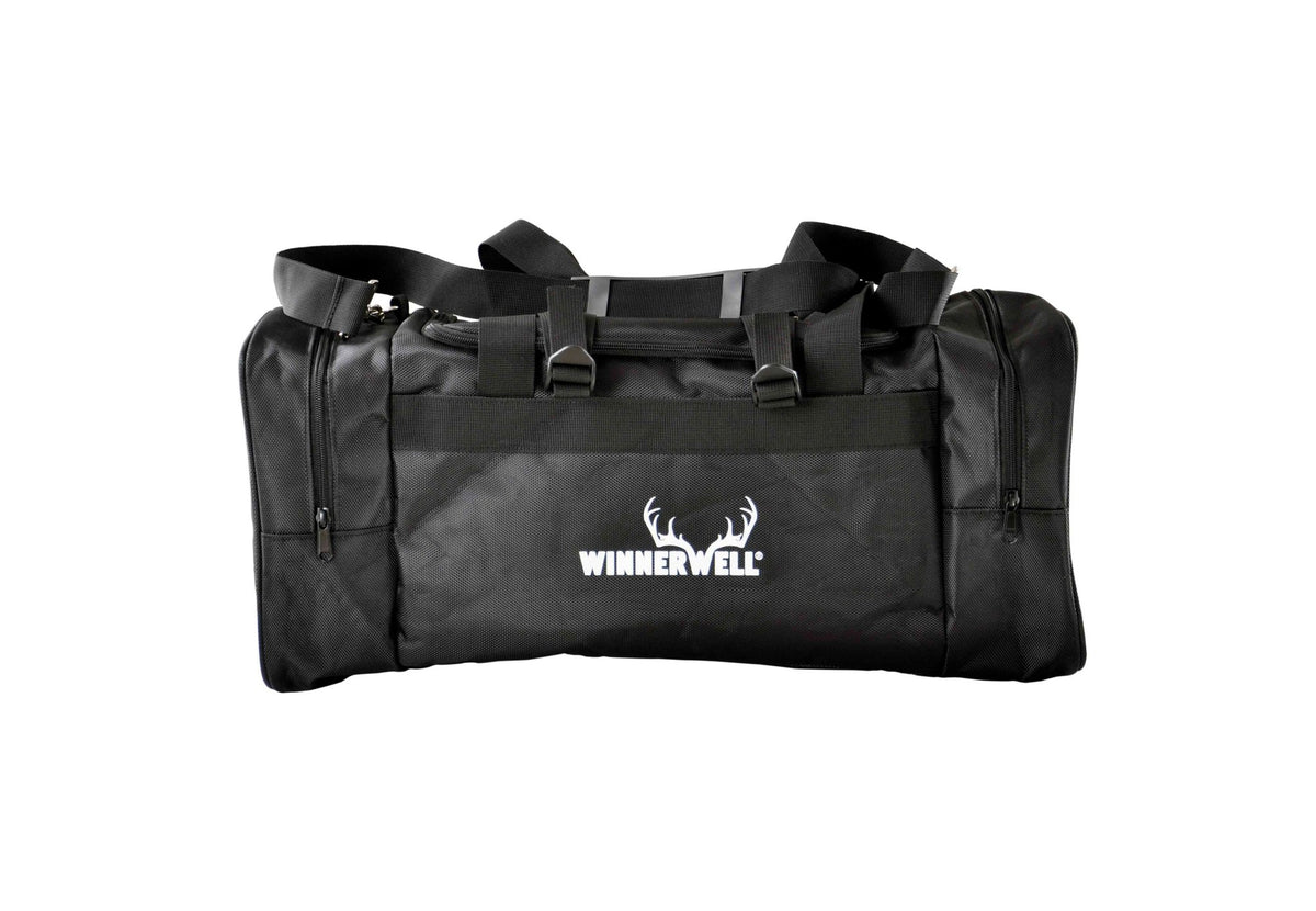 Winnerwell Ofen Tragetasche, schwarze Tasche mit Griffen und weißem Winnerwell-Logo, von vorne