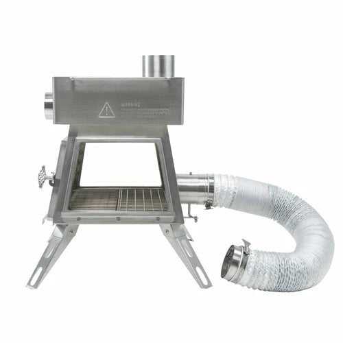 Winnerwell Marsfire von der Seite mit angeschlossenem flexiblem Schlauch für externe Luftzufuhr
