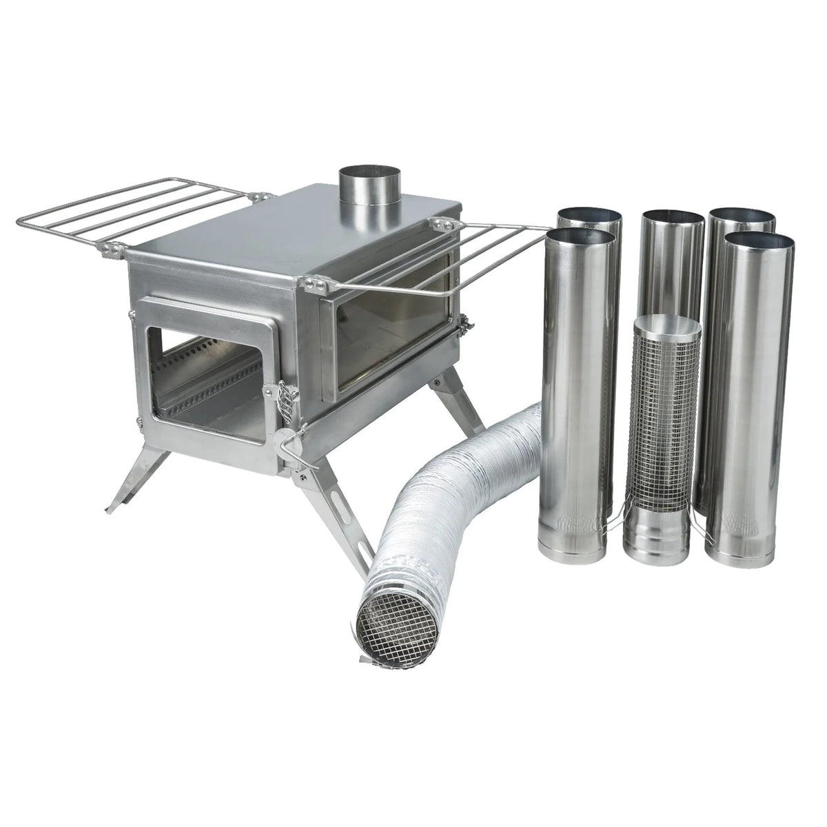 Winnerwell Nomad Plus Double View schräg von links mit Rohrstücken, perforiertem Rohrstück und Luftschlauch