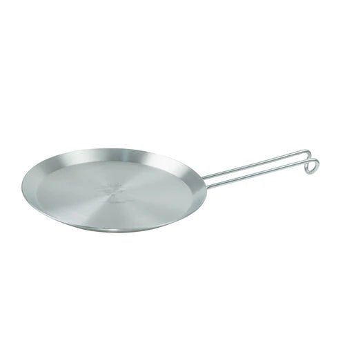 Winnerwell Titanium Camping Frying Pan, flache Bratpfanne mit langem Drahtstiel, schräg von oben