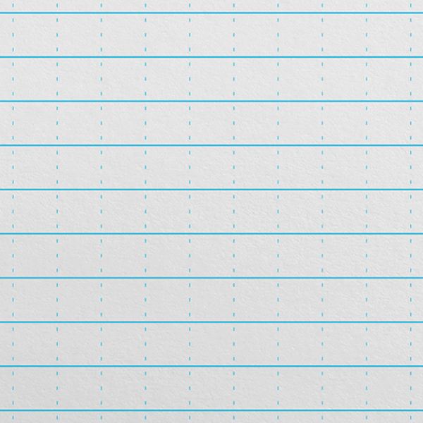 Rite in the Rain Notizbuch, das Papier in Nahaufnahme mit blauen Linien und gepunkteten Linien