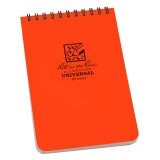 Rite in the Rain Notizbuch mit Spirale oben in Orange, Umschlag mit dem Text Universal