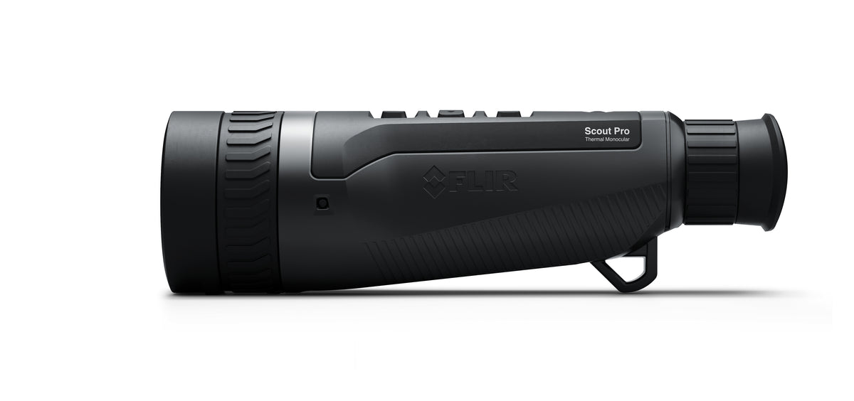 FLIR Scout Pro II von der Seite mit dem Gummiokular und der Trageschlaufe