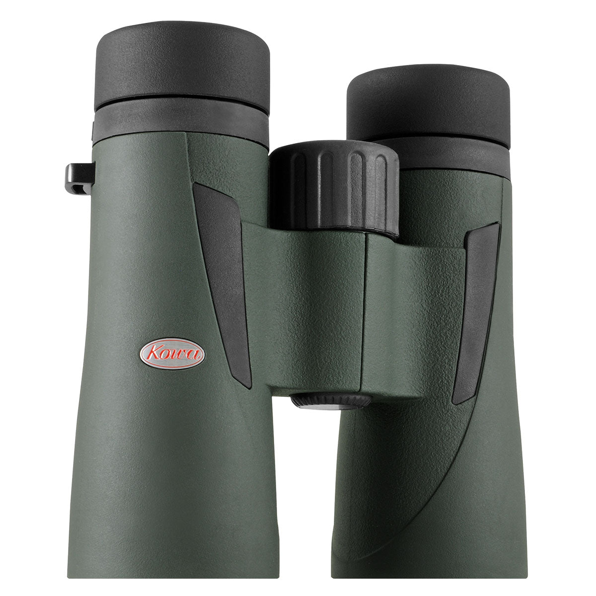 Kowa BDIII 10x42 XD von der anderen Seite, mit dem Kowa-Logo und der Öse für den Riemen