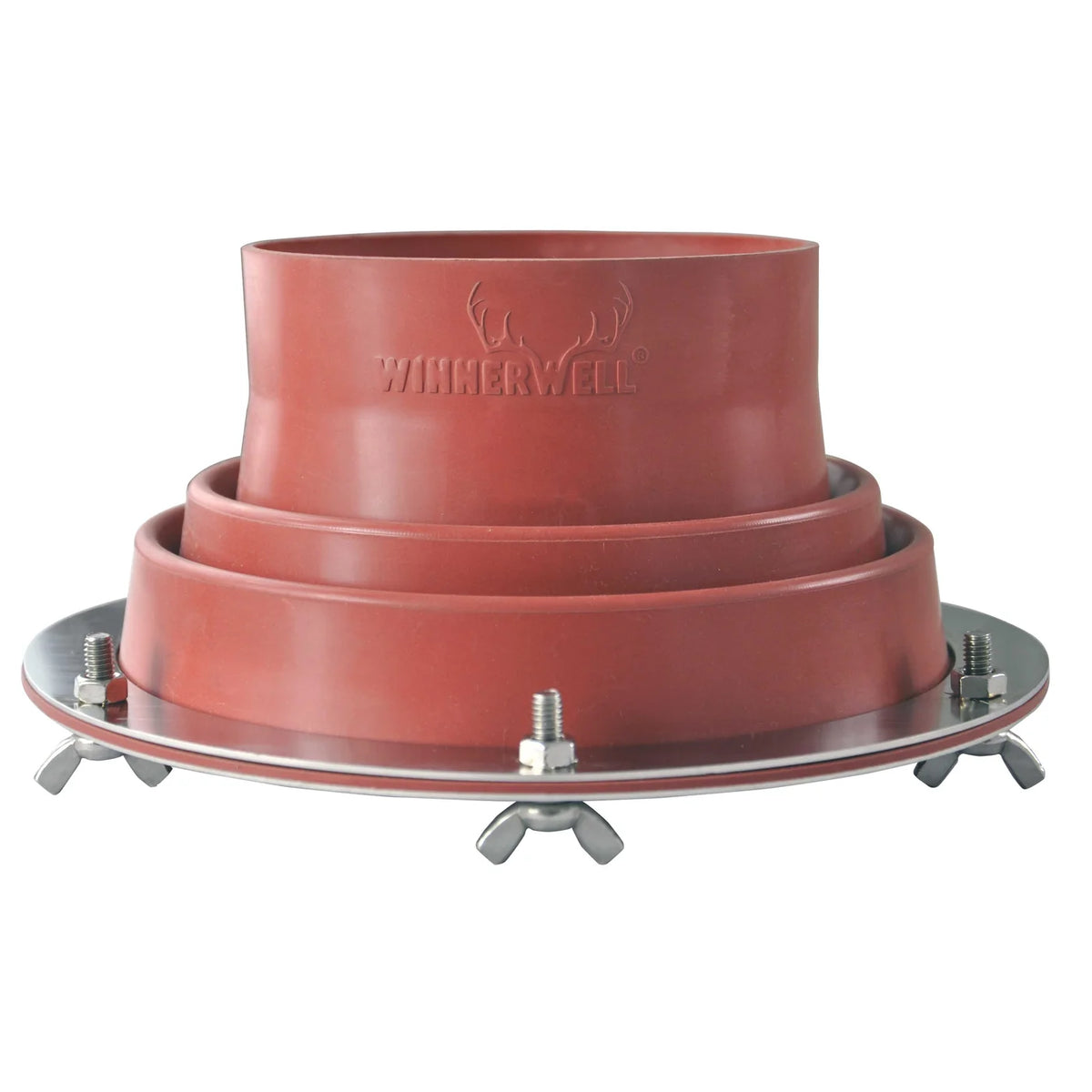 Winnerwell Flashing Kit Abdichtungsset, rote trichterförmige Abdichtung mit Metallring und Flügelmuttern