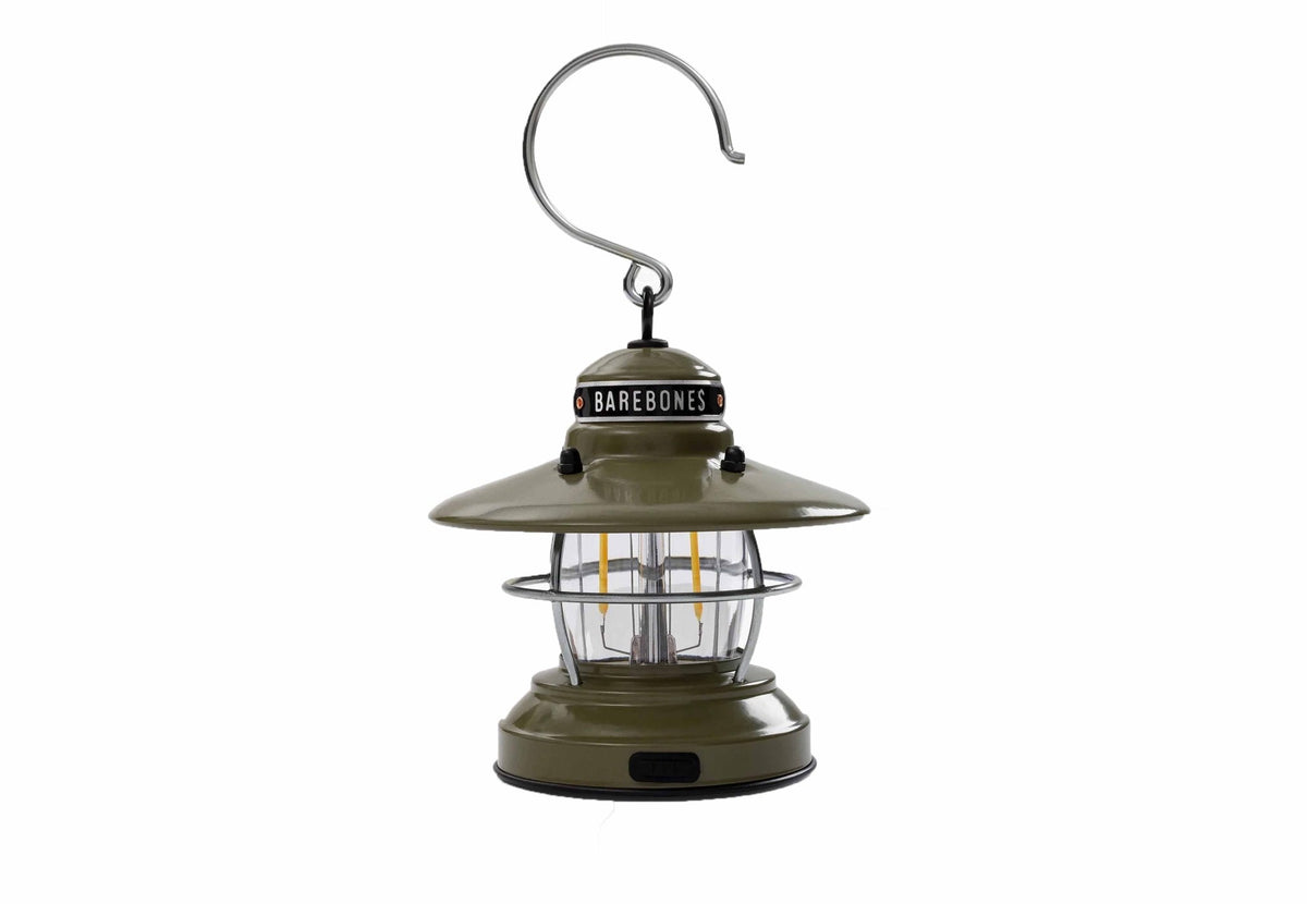 Barebones Mini Camping Lantern in Olivgrün mit Aufhängehaken aus Metall