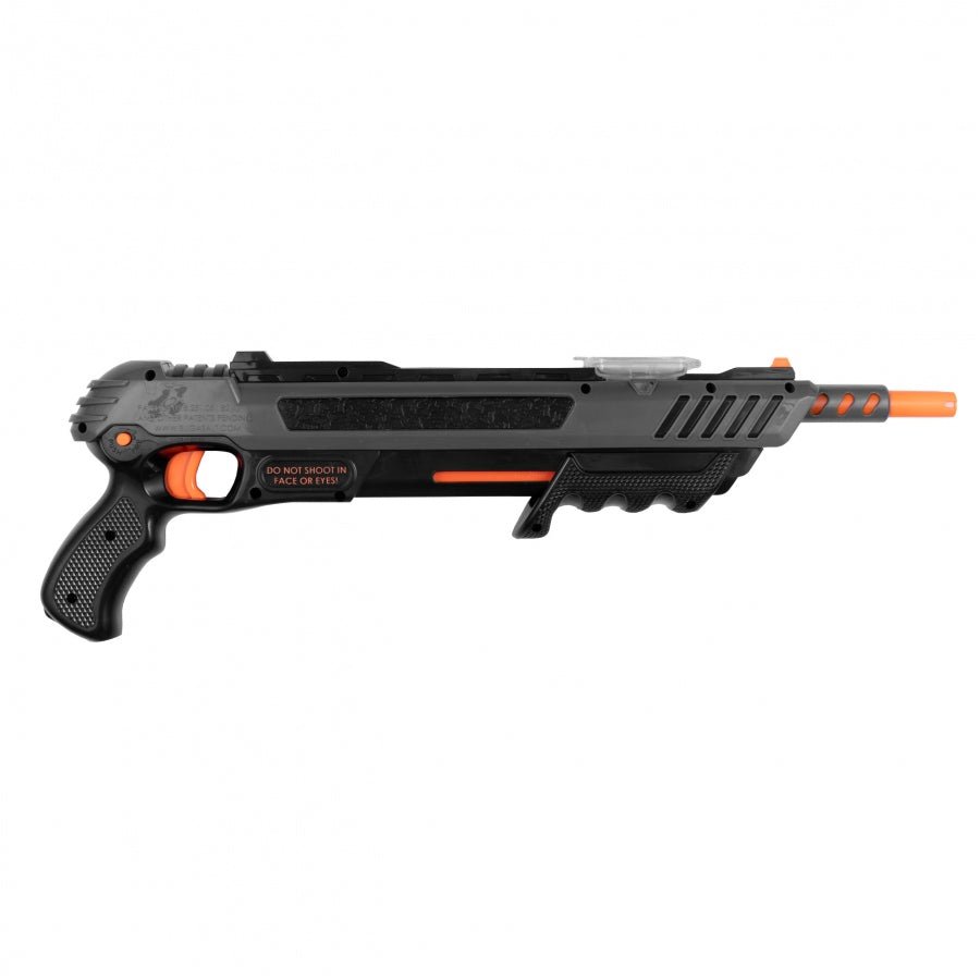 Bug-A-Salt Black Fly in Grau und Schwarz mit orangem Lauf, andere Seite