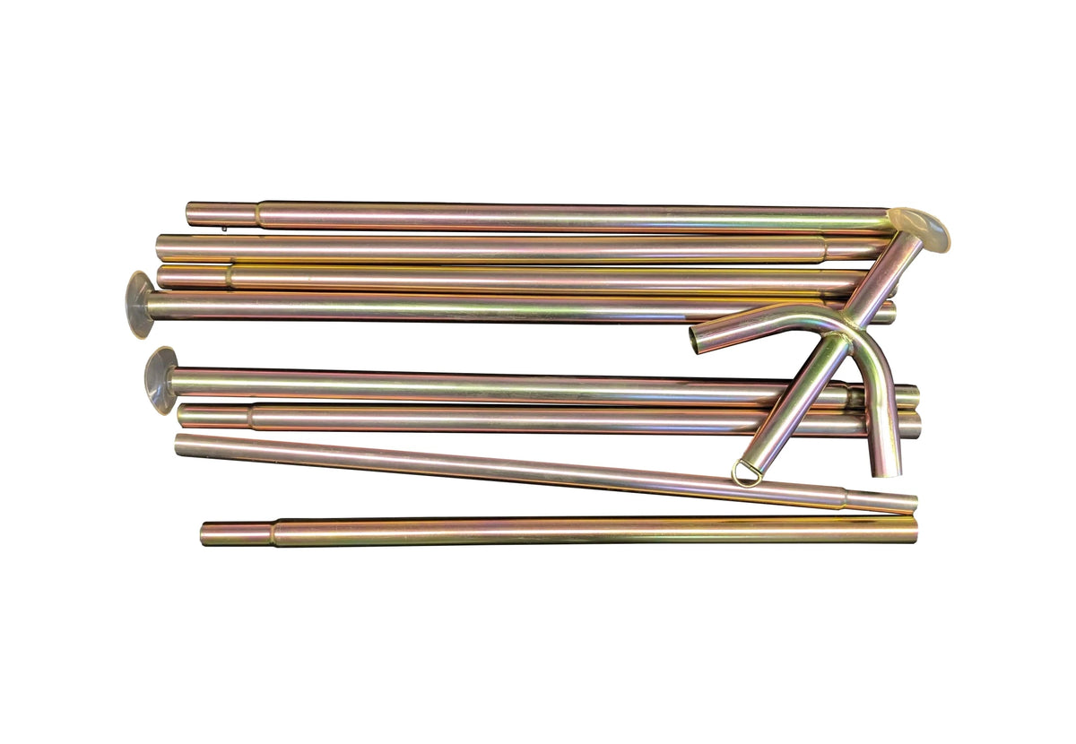 DuoPod Sibley Bell Tent, Set aus Metallstangen mit einem gebogenen Verbindungsstück