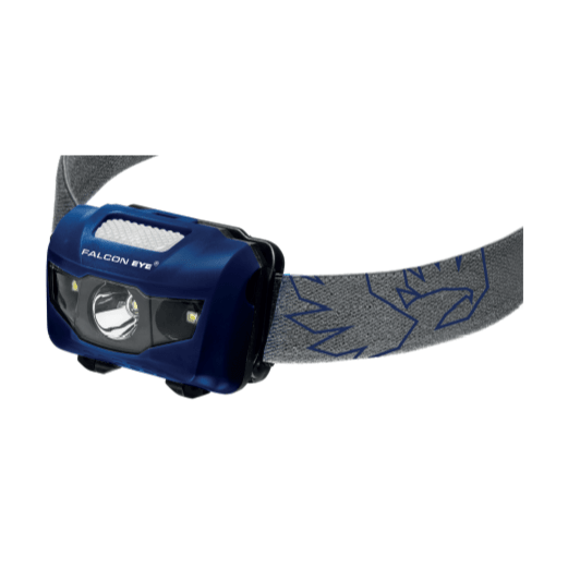Falcon Eye Orion FHL0012 in Dunkelblau mit grauem Kopfband mit blauem Aufdruck