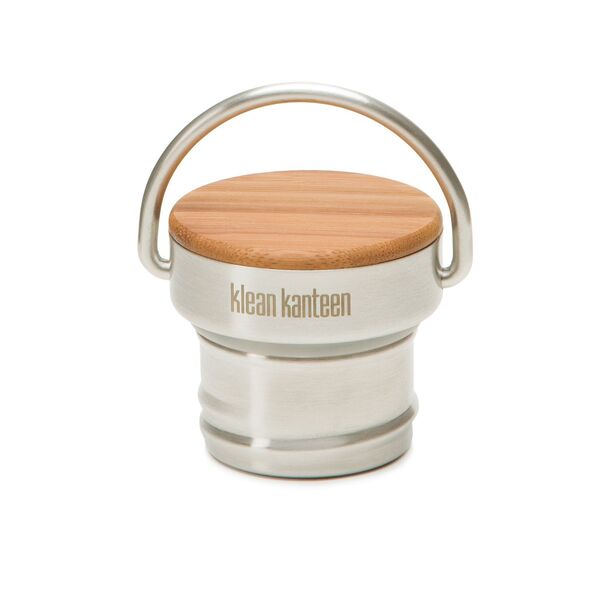 Klean Kanteen Bamboo Cap, Schraubdeckel aus Metall mit Bambusoberseite und Tragebügel aus Metall