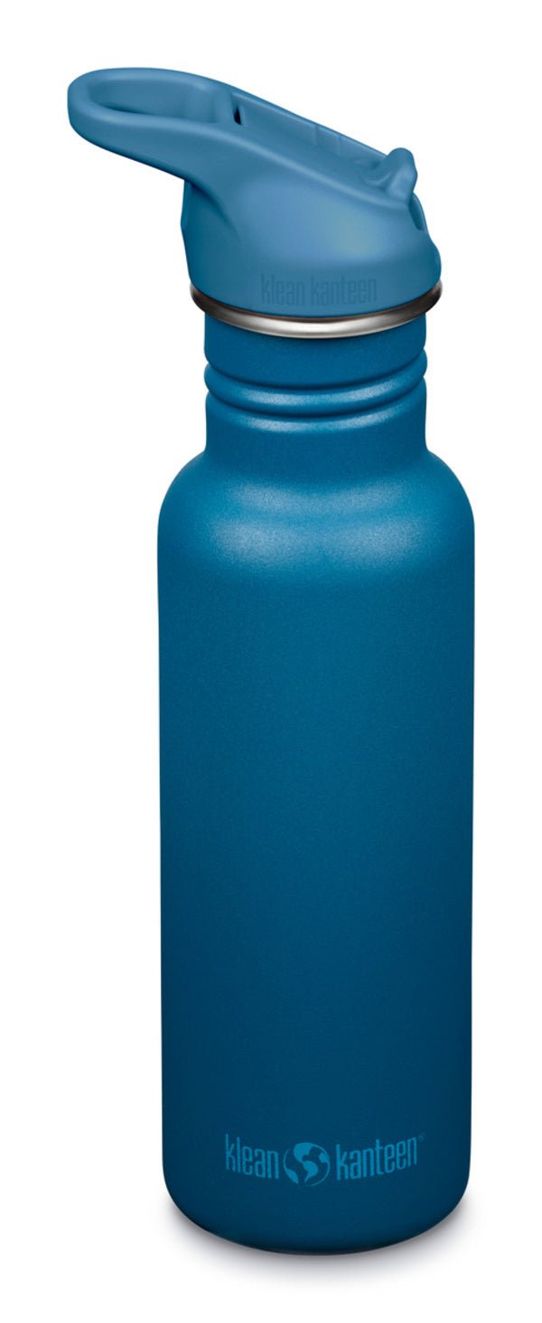 Klean Kanteen Classic Narrow Trinkflasche in Blau mit passendem blauem Sportdeckel