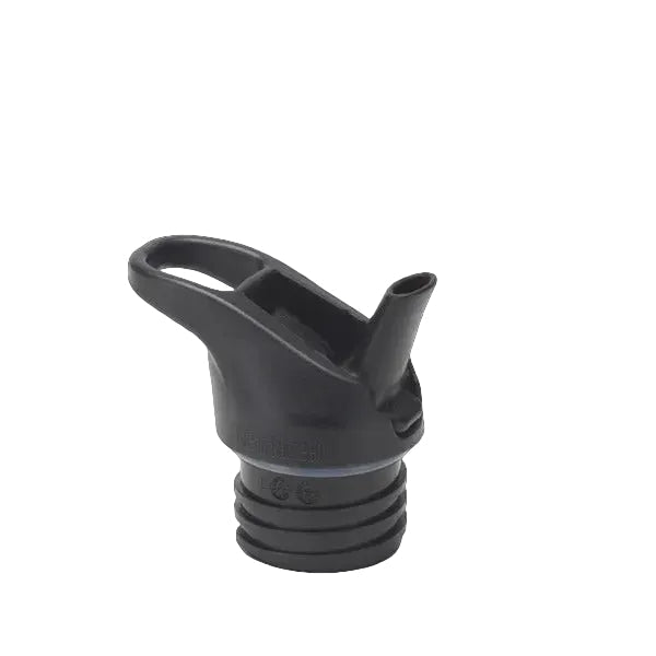 Klean Kanteen Flip Seal Sport Deckel in Schwarz mit Trageschlaufe und hochgeklapptem Trinkauslauf