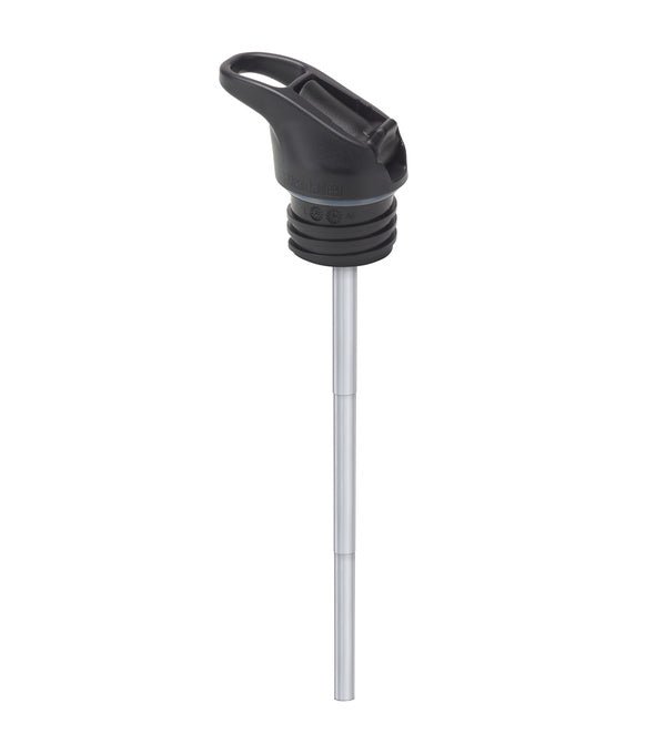 Klean Kanteen Flip Seal Sport Deckel mit langem silbernem Strohhalm, schräg von vorn
