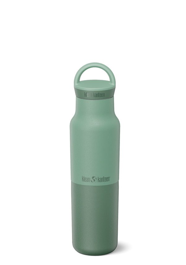 Klean Kanteen Rise Classic Wasserflasche in Salbeigrün mit Arch Loop Cap