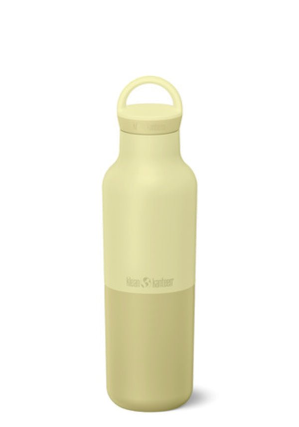 Klean Kanteen Rise Classic Wasserflasche in Hellgelb mit zweifarbigem Flaschenkörper