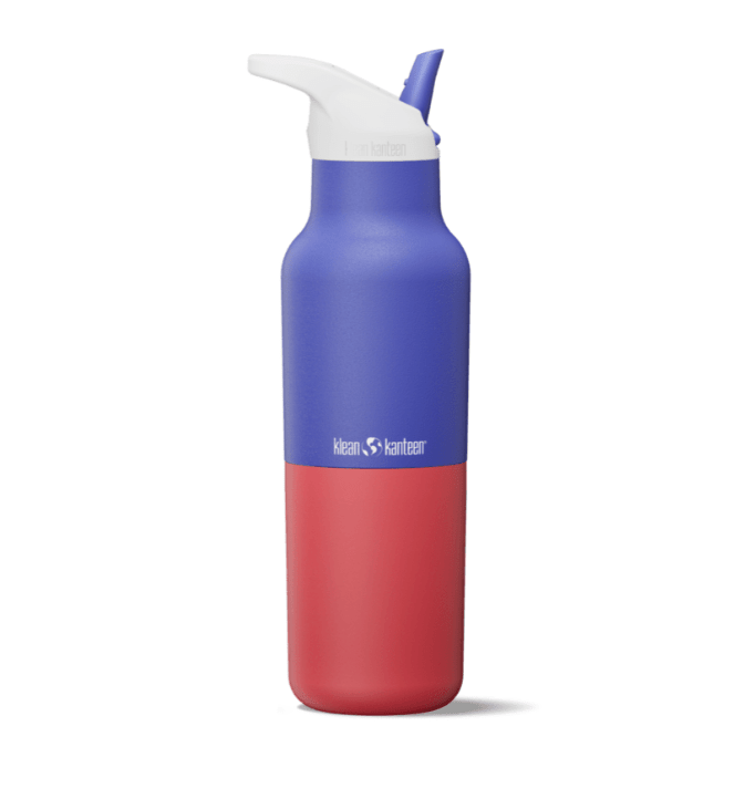 Klean Kanteen Rise Classic Kaleidoscope in Blau und Rot mit weißem Sportdeckel