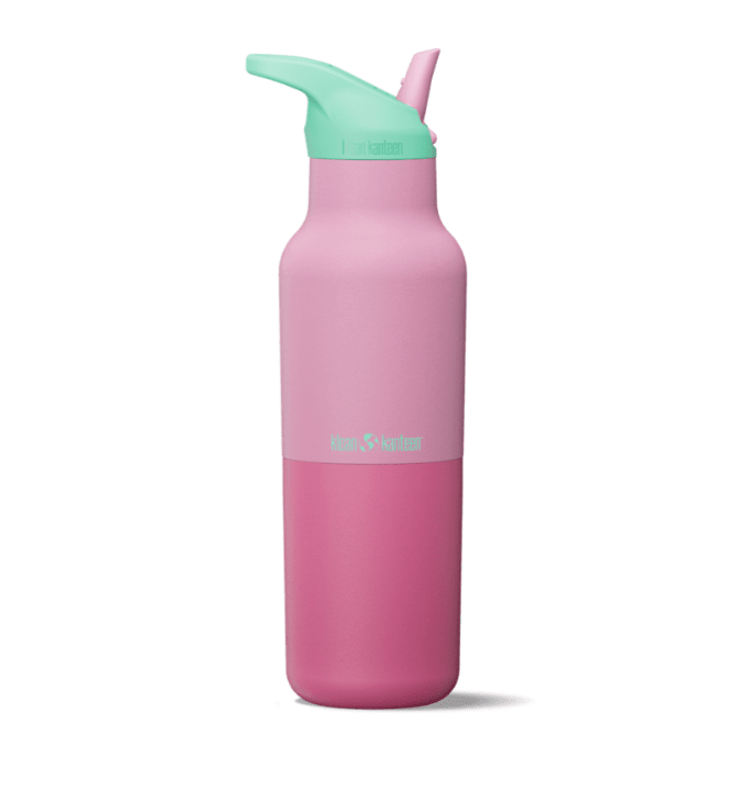Klean Kanteen Rise Classic Kaleidoscope in zwei Rosatönen mit mintgrünem Sportdeckel