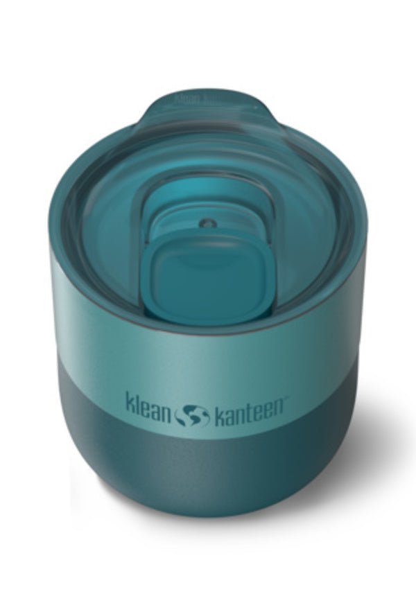 Klean Kanteen Rise Lowball Becher in Türkis mit transparentem Schiebedeckel