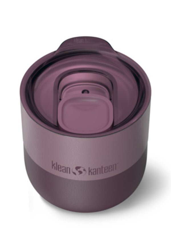 Klean Kanteen Rise Lowball Becher in Mauve mit transparentem Schiebedeckel